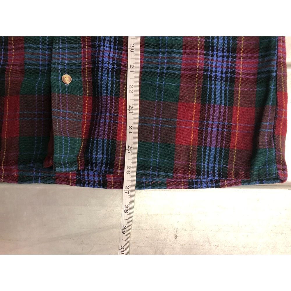 Vintage Backpacker Button Up Flannel Shirt Mens Medium Red Green Plaid Western - Picture 7 of 7